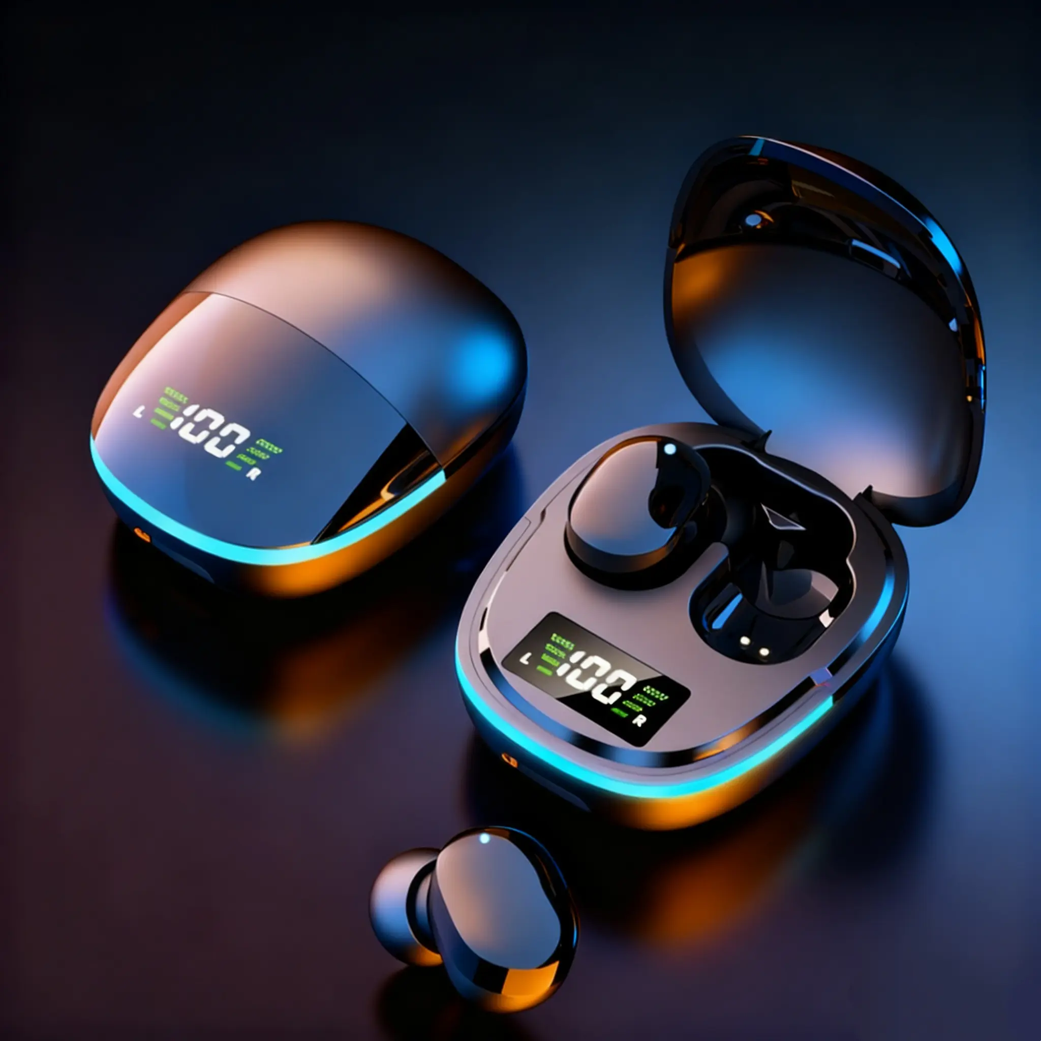 Wireless Bluetooth-compatible Earbuds with LED Display & Touch Control, Compatible with iOS/android Devices, Ideal for Music & Gaming, Wireless Earbuds Headset, Wireless Audio Earbuds