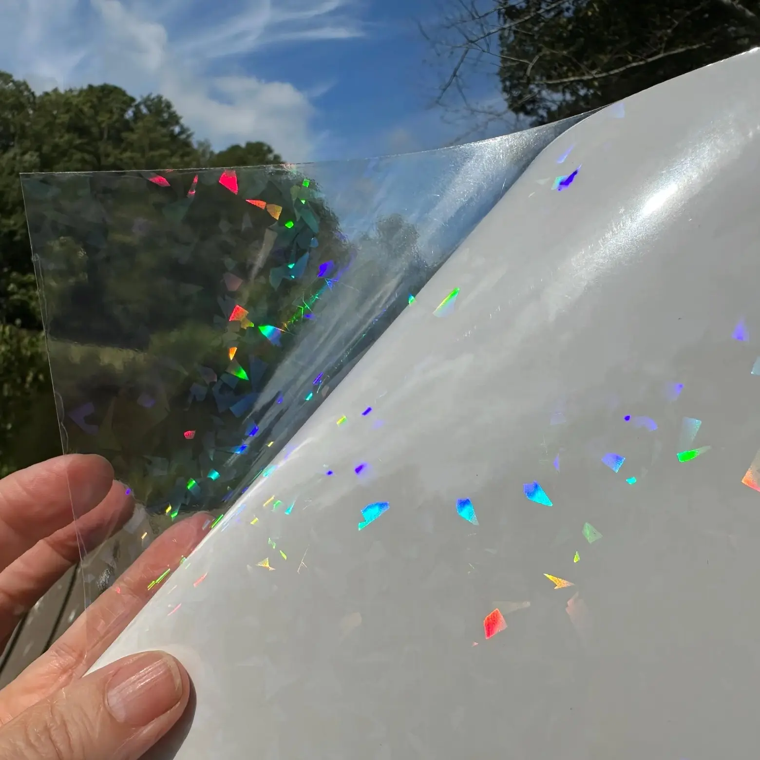 Holographic Cracked Ice Clear Gloss Laminate