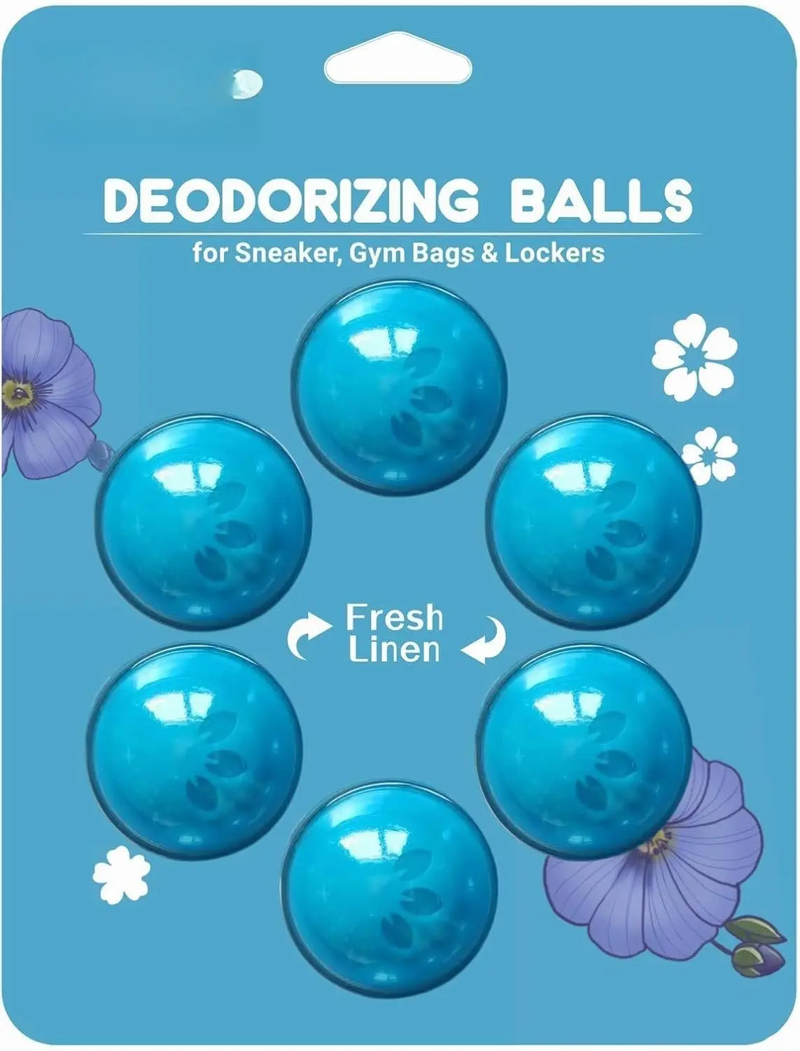 Shoe Deodorizer Balls for Sneaker, Fresh Linen Scent, Essential Oil Sneaker Deodorizer Ball, Small Spaces Odor Eliminator Air Freshener for Shoes, Gym Bags, Drawers and Locker (Fresh Line)