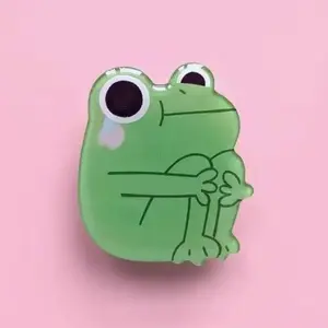 Cute Green Sitting Frog, Phone Grips, Kindle Grip, Popsocket Cellphone Smartphone