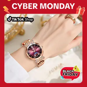 Ludmila Luxury Women's Jewelry Watch DiamondCutCrystal Stainless Steel Waterproof Moon Star SunDesignElegant Wristwatch Anniversary Gift for Her