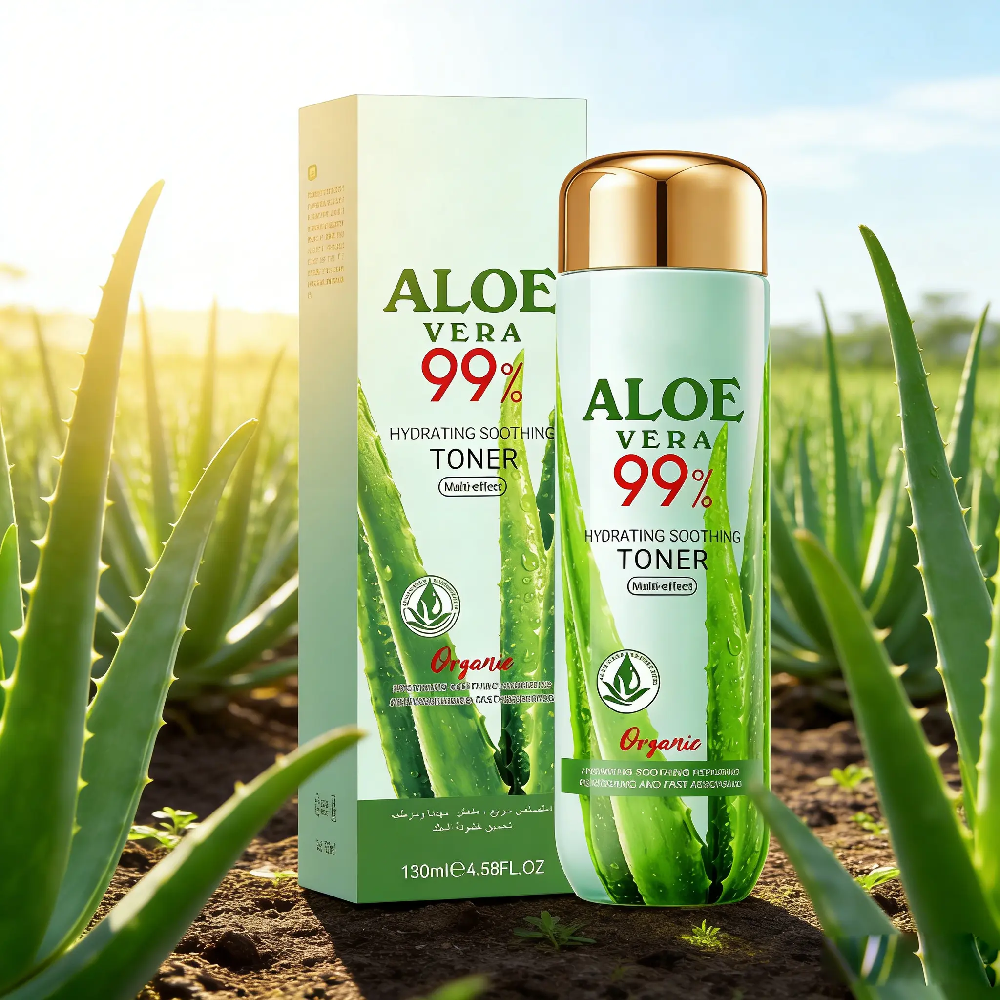 99% Aloe Vera Face Toner Infused with Hyaluronic Acid, Hydrating & Gentle Soothing Formula, Natural Plant Based Daily Facial Skin Care, 4.58 fl.oz