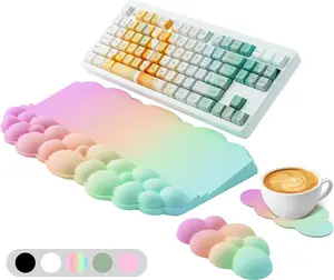 Ergonomic Cloud Keyboard Wrist Rest and Mouse Pad Set For Computer Laptop Mac Home and Office