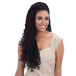 FreeTress Equal Cuban Twist Double Strand Style Braids, 24 Inch Synthetic Hair Extensions, 3X Value Pack, Braided Twists