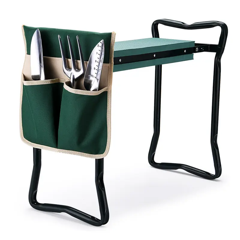 Garden Kneeler and Seat Multifunctional Folding Gardening Stool, 6.3 Inch Wide Kneeling Pad, Includes 1 Tool Bag, Standard Design, Gift for Women Men Garden Lovers Garden Enthusiasts