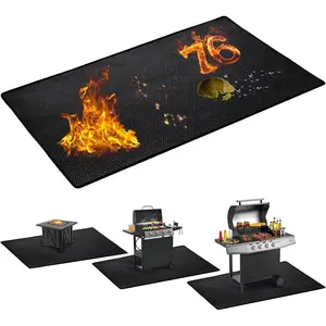 Large Under Grill Mats for Outdoor Blackstone Griddle - 76x51 inch Easy to Clean  Grill Mat BBQ Mat for Deck and Patio, Indoor Fireplace Mat Fire Pit, Fireproof, , Oil Proof