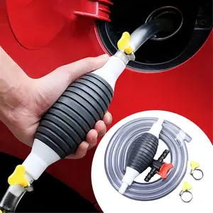 Portable Manual Fuel Transfer Pump With 6.5ft Siphon Hose for Gasoline, Diesel and Other Liquids