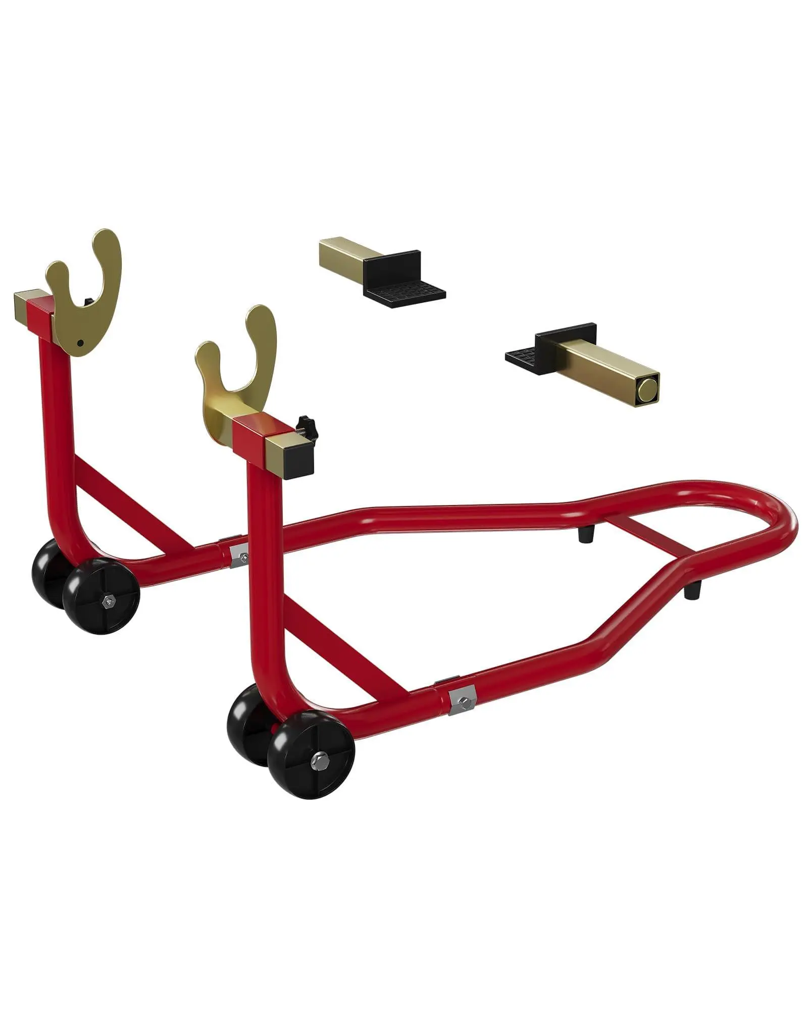 450 LBS Heavy Duty Motorcycle Paddock Stand Lift, Adjustable U&L Swingarm Spool Wheel Lift Stand, Universal Motorcycle Maintenance Repair Storage Lift for Sport Motorcycle Street Bike, Red