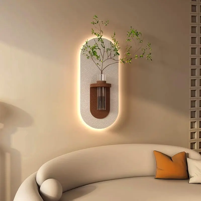 New Style Hydroponic Green Plant Decorative Painting Restaurant Study Room Sandstone Hanging Painting Living Room Background Wall Lamp Painting wall decor flower vase Decoration Artistic Illustrations Ornaments room decor for girls bathroom decor