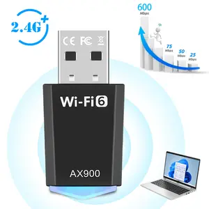 USB WiFi Adapter - 2.4G/5G Dual-Band Wireless Network Adapter for Desktop Computers, AX900 WiFi 6 Adapter, Wireless Adapter Dongle, Supports WPA3 Security Protocol