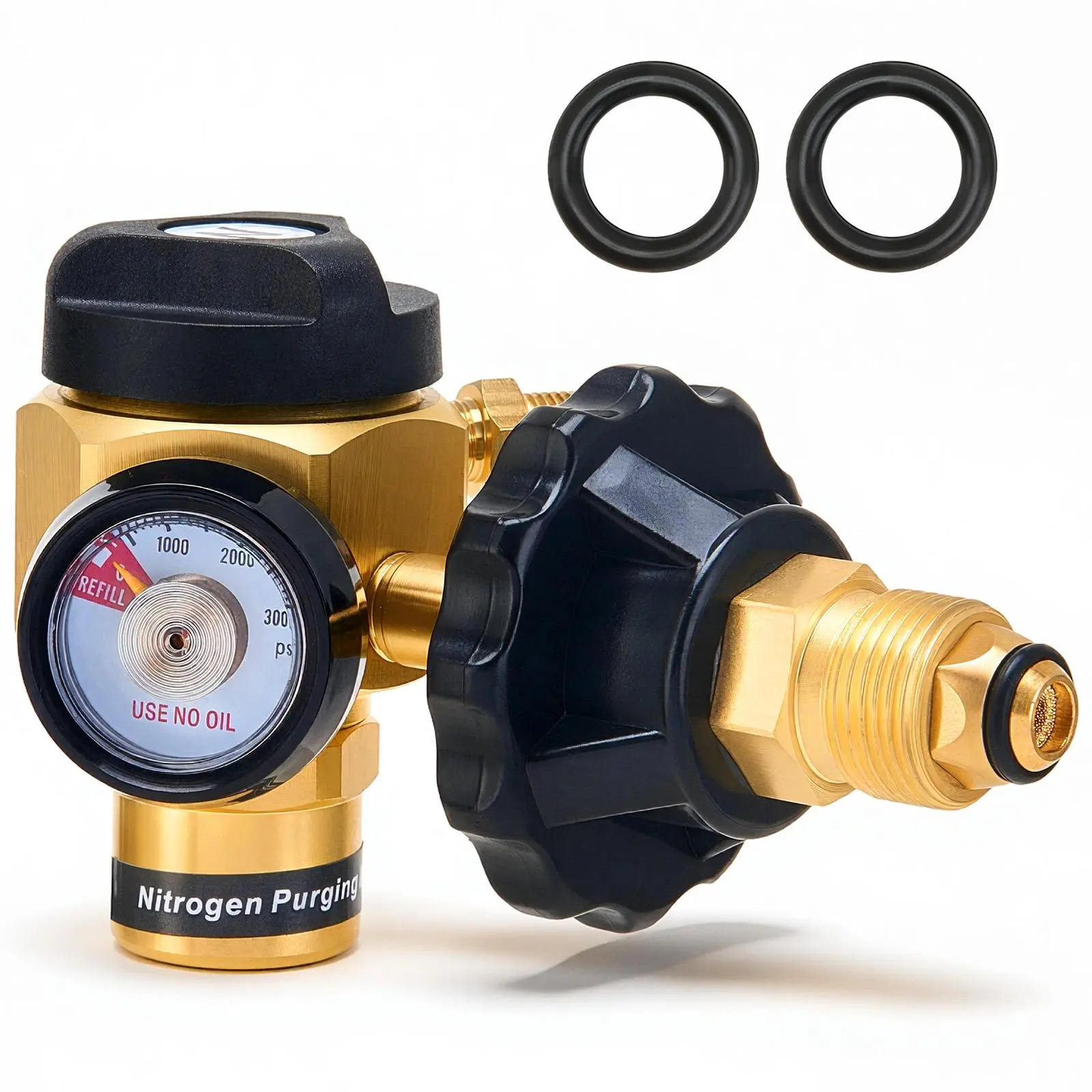 【toolupgrade】VEVOR Nitrogen Purging Regulator, Nitrogen Purge Control Valve with 500PSI Test Pressure, 4-Position Flow Control (TST/PRG/BRZ/OFF) for Brazing, Pipeline Purging, Leak Checking & Pressure Testing