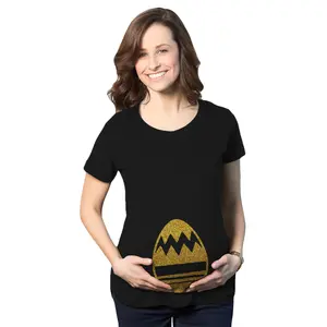 Maternity Golden Easter Egg Bump Funny Baby Pregnancy Announcement T Shirt Funny Graphic Maternity Tee Cute Pregnancy Tees With Plus Sizes Pregnant Easter Maternity Wear Maternity Shirts Black