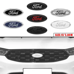 1Pcs Aluminum alloy+3D ABS For Ford Focus Fiesta Mondeo Mustang Edge Ecosport Ranger Fusion Kuga Car Badge Front Grille Rear Trunk Hood Lid Logo Emblem Stickers Decoration Auto Accessories Truck Car Decal Car Decals
