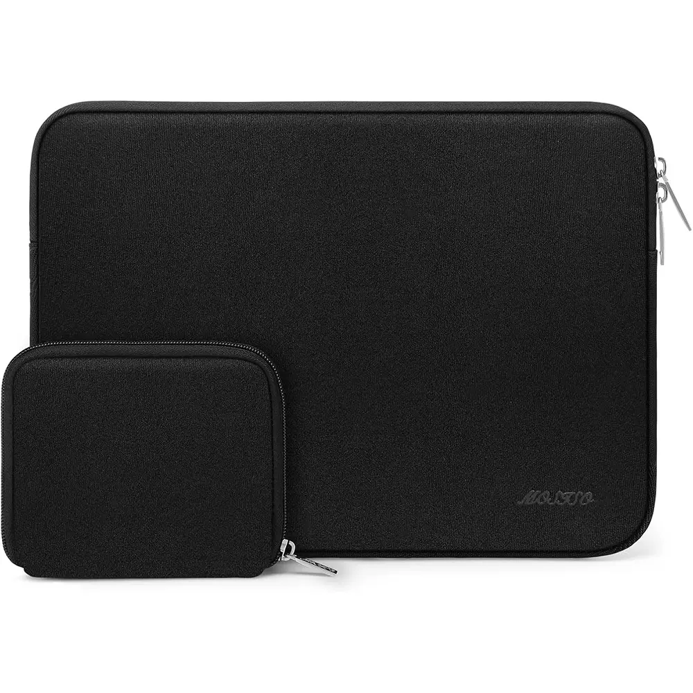 MOSISO Slim Polyester Neoprene Protective Case for 13-14 Inch Laptop, Water Resistant with Accessory Pouch for MacBook Air/Pro & Surface, Organizer, Surface Laptop, Plain, Chromebook, Minimalist, Hp Elitebook, Rectangle, Pvc, 5.71 × 5.12 × 0.59 Inch, Acce