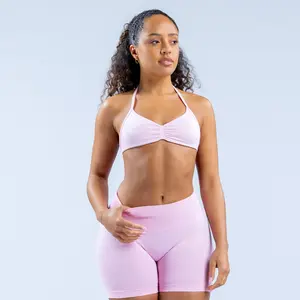 2026-DFYNE Impact Strappy Bra & Short Set – Seamless Sculpting Gym Fit for Women