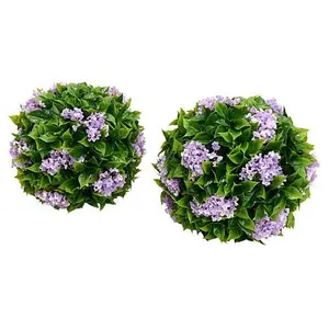 Improvements 13" Faux Crepe Myrtle Spheres - Set of 2