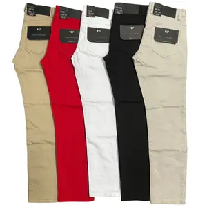 Men's Stretch Skinny Fit Colored Jeans Red Black White Pants Menswear