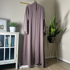 Nida Latte Color Abaya with Little Slit on Bottom, High Quality Korean Fabric, Comfortable Fit for Work and Daily Wear
