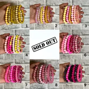 6pc Bracelet Stacks | NO RESTOCKS | ONE SIZE ONLY 18cm/7in | Durable Glass Beads | Stylish Stackable Bracelets | Versatile Styling