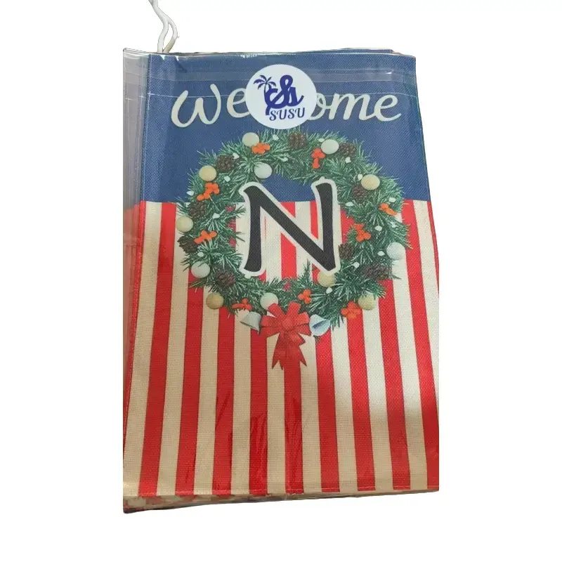 12x18 in American Welcome Double-Sided Garden Flag, Decorative Outdoor Flag for Porch, Patio, Lawn & Holiday Home Supplies