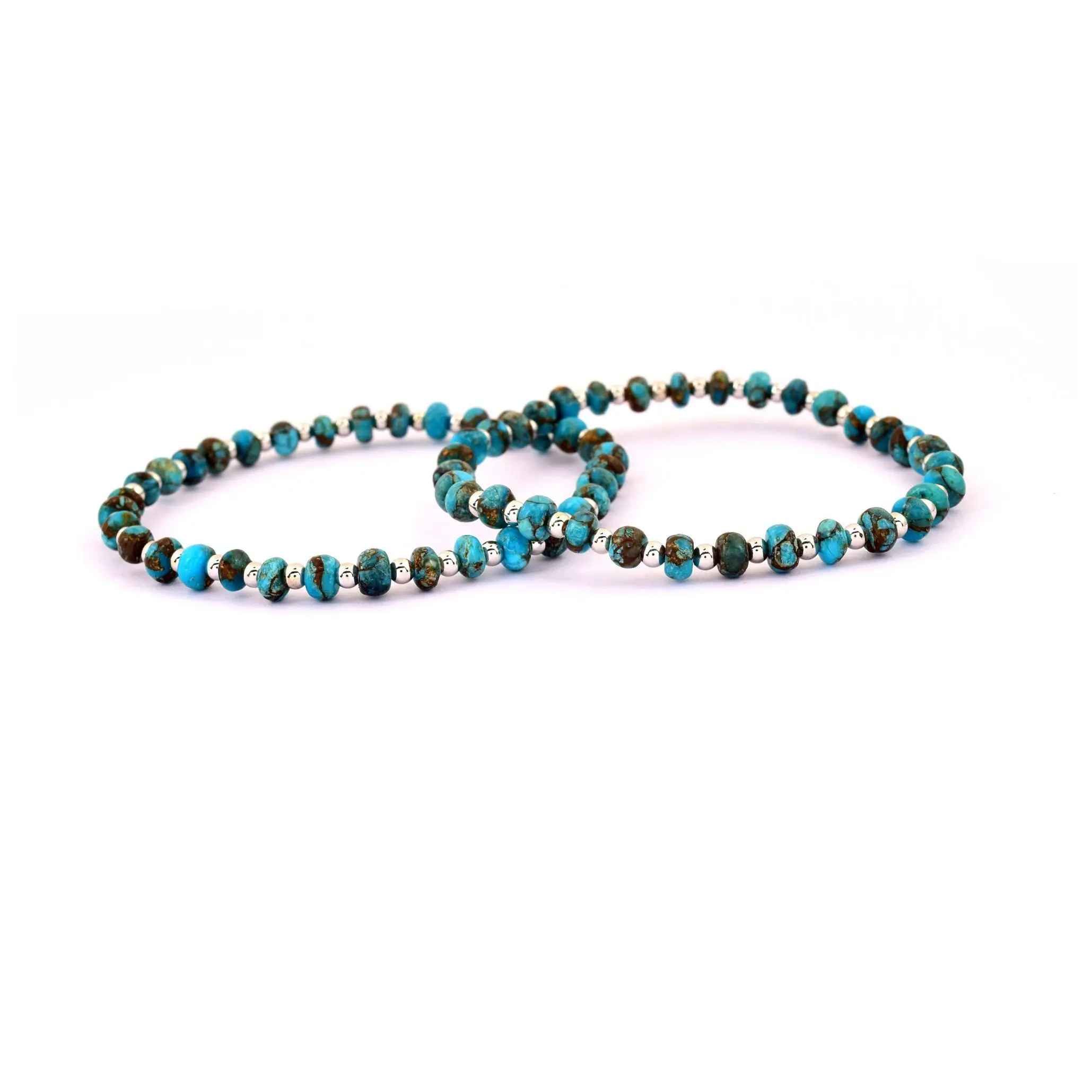 Affinity Gems Turquoise Set of 2 Endless Bracelets, Sterling