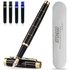 Metal Fountain Pen Set, 1 Set Luxury Fountain Pen with Ink Refill, Calligraphy Pen for Writing Drawing Journal, Executive Business Signature Gift Pen, Specialty Pen, Aesthetic Pens, Smooth Writing Pens, Writing Pens