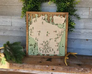 Wisconsin State Park Travel Map, WI State Park Tracker Map, Travel Tracker