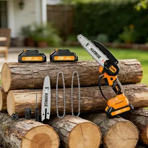 6 inch cordless chainsaw, equipped with automatic lubrication system and tool free chain tensioning function | Lightweight and compact design, suitable for women/elderly people to use, is an ideal Christmas gift for husbands and fathers