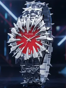 Handmade Quartz Analog Watch, Original European Style Vampire Dragon Scale Spike Design, Unisex Small Batch Wristwatch, Unique Jewelry Accessory