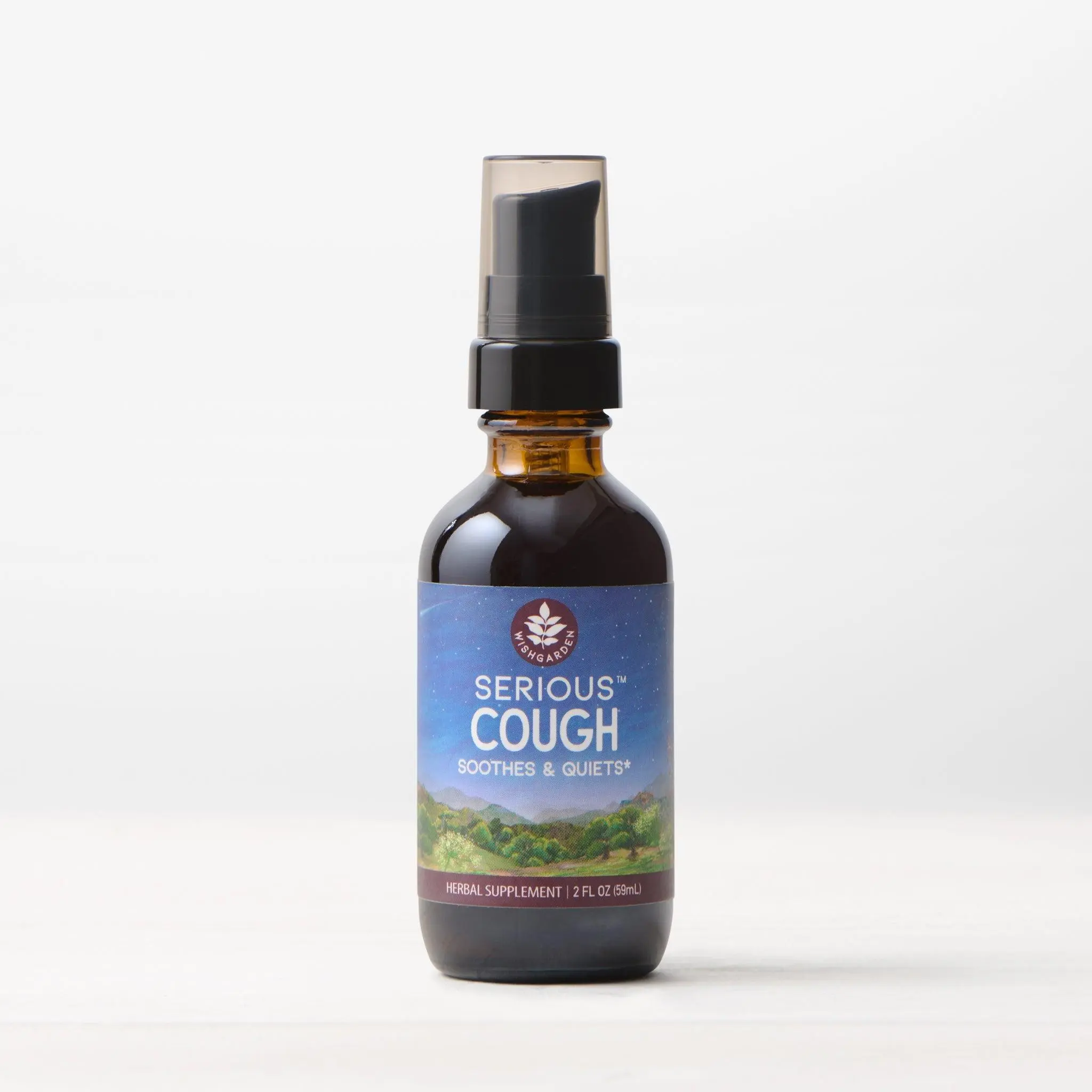 WishGarden Serious Cough Soothing & Quieting - Organic Mullein Liquid Herbal Supplement, Irritation Calming Formula for Cough Relief