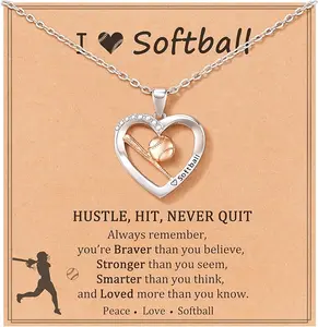 Softball Necklace for Teen Girls, Daughter, Granddaughter – Christmas Gift, Softball Jewelry, Cute Gifts for Girls