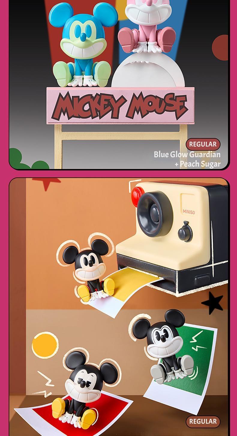 Miniso Disney Mickey Laughing Gravity Icon Box Blind Box Stylish Luminous Desing Cute Collectible Figurine for Halloween Holiday Christmas Gift for Mickey Lovers Kids Fans
