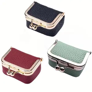 Summervibes,3 Pcs Leather Jewelry Box Set,Portable Vintage-Inspired Genuine Leather Coin Purse Jewelry Case with Kiss Lock,Mini Travel Ring Box for Women Earring/Ring/Necklace/Bracelet,Hand Tools Kits