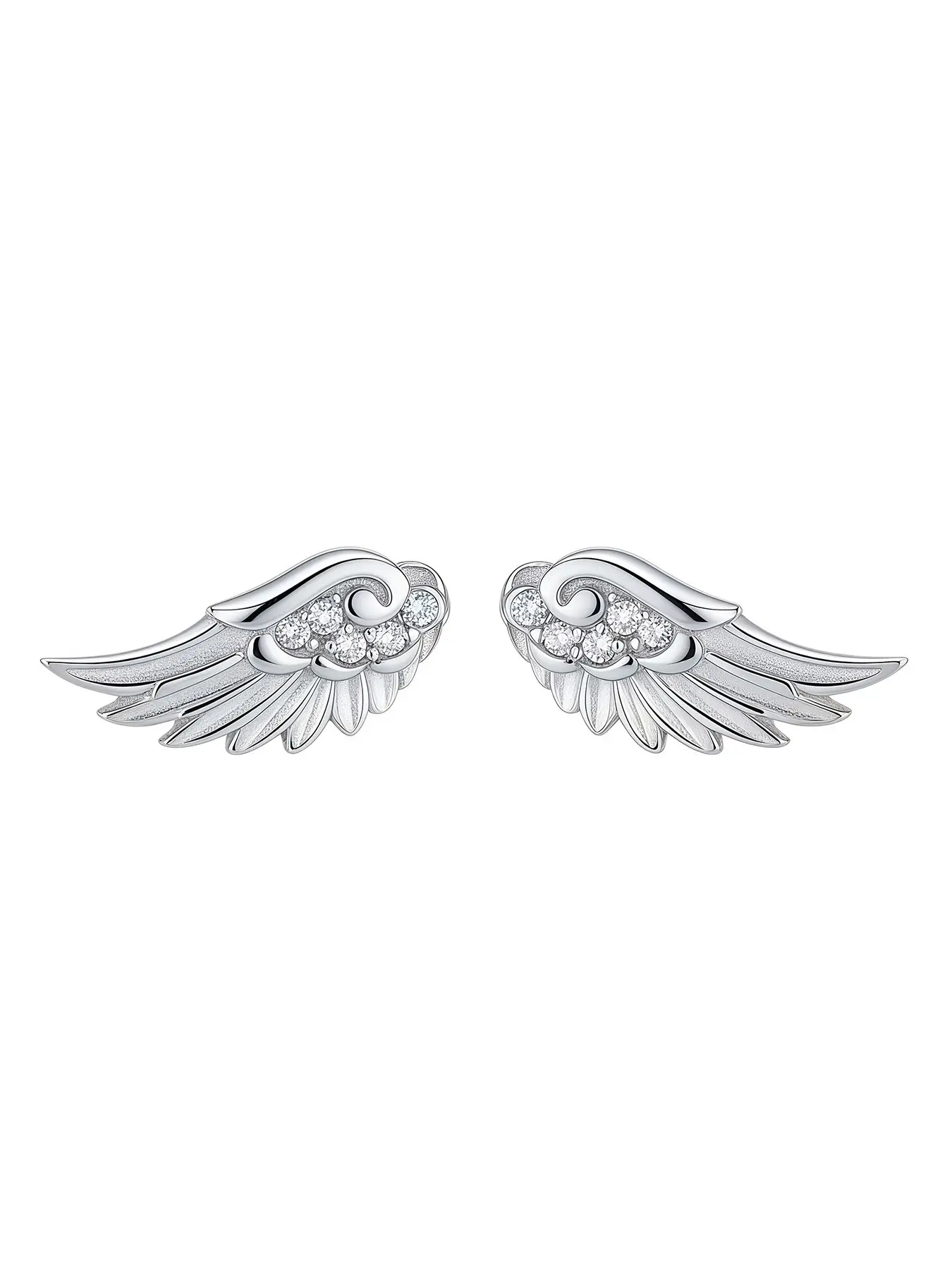 Shimmering Angel Wings Stud Earrings, Elegant Zinc Alloy, Stainless Steel Posts, Durable, Perfect for Daily Wear, Christmas, Parties, Birthdays, Statement Earrings, Earrings Jewelry, Earrings Studs