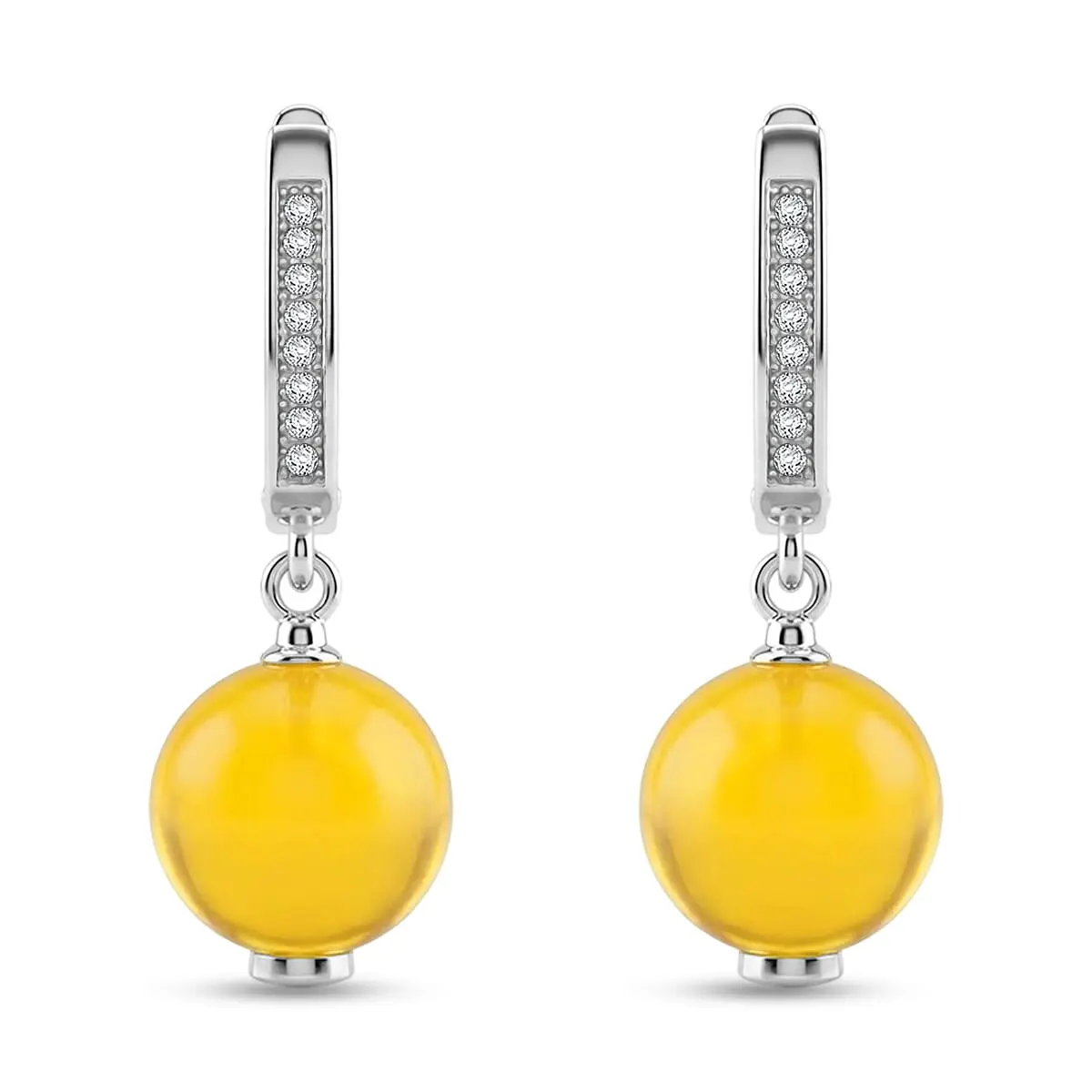 Baltic Honey Amber Earrings in Sterling Silver