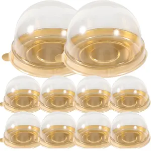 Individual Cupcake Containers, 50pcs Mini Cake Boxes with Dome Lid Individual Plastic Cupcake Containers for Mini Cakes Muffins Treats Baking Parties Edible Packaging