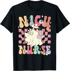 NICU Nurse Spooky Ghost Halloween Cute Nursing Costume T-Shirt - Zamayraceles Shop 38B0DCSPG148