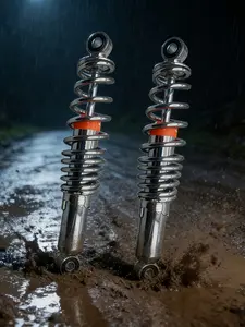 2pcs Shock Absorbers | Durable Aluminum Alloy Springs, Coil Over Suspension, Painted Exterior, Suitable for Street Motorcycles and Scooters, Enhances Riding Comfort