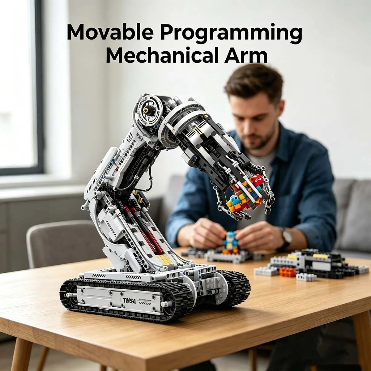 1468Pcs STEM Programming Robot Arm Building Kit, Dual Control 2.4G Remote & APP Coding Block Robot, Tracked Crawler Mechanical Robotic Claw MOC Bricks Toy Gift for Kids Teens 8+