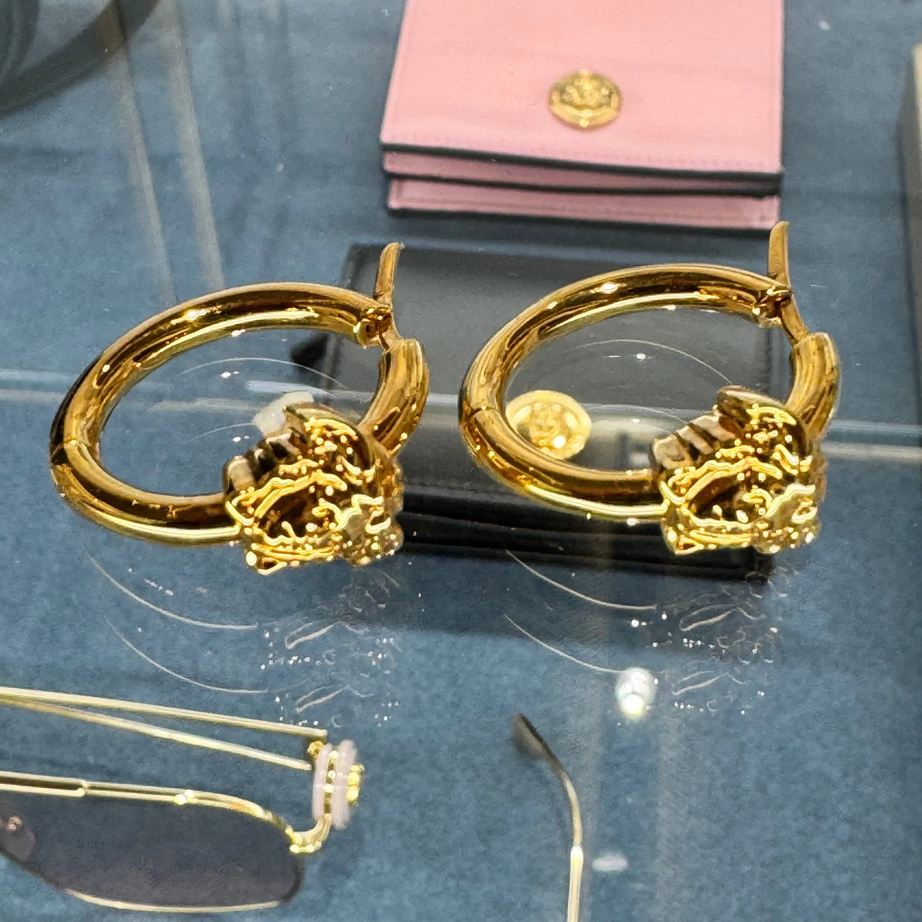 BRAND NEW VERSACE Medusa Small Hoop Earrings