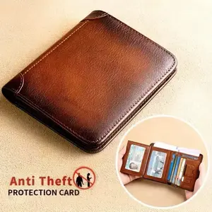 Men's Genuine PU Leather RFID Wallet - Vintage Short Multi-Function ID Credit Card Holder Money Bag, Ideal Gift for Daily Use & Father's Day Gift, Mens Wallet#SummerWins #DealsForYouDays