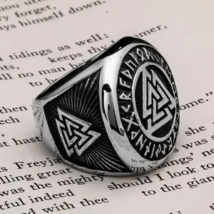 Viking Valknut Rune Ring 316L Stainless Steel