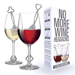 The Wand Wine Purifier by PureWine - Red & White Wine Filters for Histamines & Sulfites, Sulfite Remover Sticks, Helps Allergies & Headaches, Gift Accessories for Women & Men - (Color Variations)