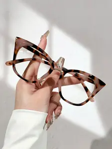 Unisex Fashionable Cat Eye Frame Glasses Frame, Leopard Pattern Eyeglasses, Trendy Casual Glasses Frame for Everyday Use, Fashionable Frames Glasses, Fashion Accessories for Outdoor Activities