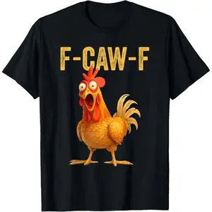 COD Cotton Unisex Funny F-Caw-F Chicken shirts, FCAWF Chicken T-Shirt, Tropical, Shortsleeve