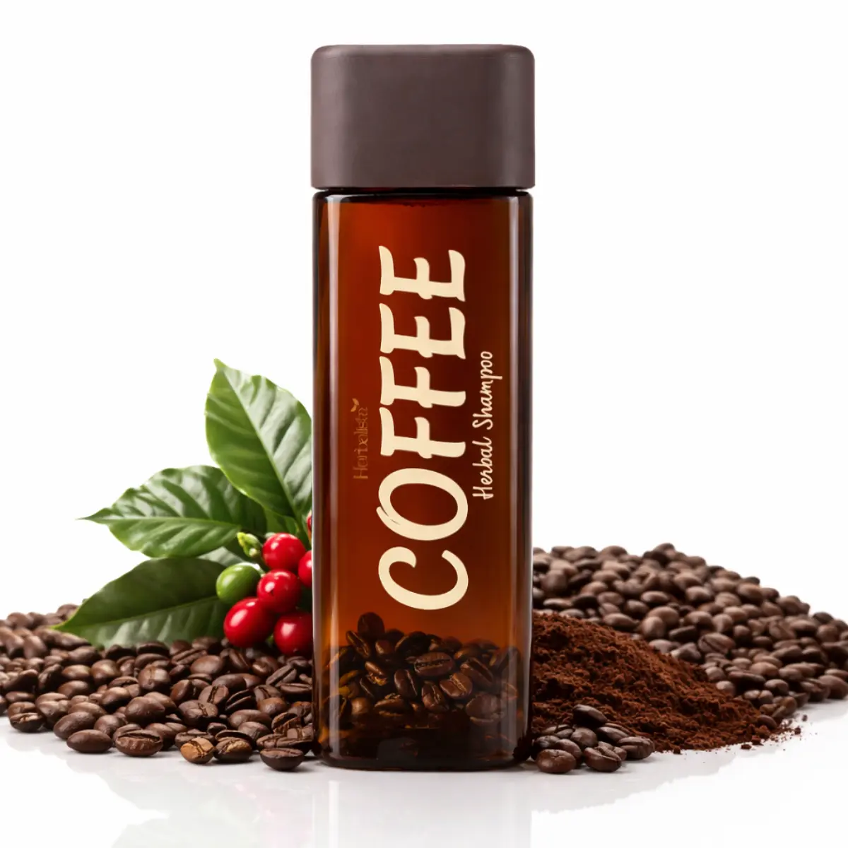 Herbalista Coffee Herbal Shampoo with Real Coffee Beans 500ml (16.9 fl oz) Biotin & Keratin – Concentrated Natural Hair Care Formula – Strengthening, Volumizing & Nourishing Shampoo for All Hair Types
