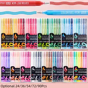 Colored Gel Pen (12pcs/set), 1mm Needle Tip Gel Pen, Large Capacity Ink Pens, Art Supplies for Diary, Card, DIY, Coloring, Doodling, Scrapbooking Supplies