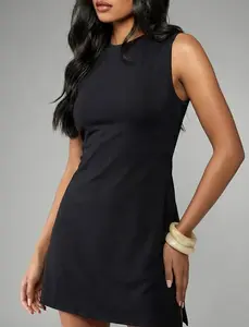 Women's UpSpark High-Waisted A-Line Mini Skirt - Luxury Modal Air Layer, Spandex-Blended, Breathable, Comfortable, Minimalist, Side Slit, Hidden Back Zipper, Summer Casual Cocktail Wear