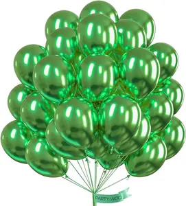 PartyWoo Metallic Green Balloons 50pcs 12 Inch Metallic Apple Green Latex Helium Balloons for Graduation Spring Forest Summer Wedding Engagement Baby Shower Birthday Party Decorations Green-G121