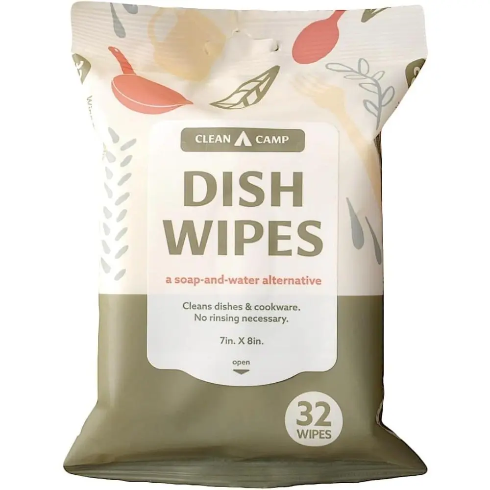 Eco-Friendly Camping Wipes, Portable No-Rinse Solution for Dish Cleaning, Food-Grade & Biodegradable for Hiking & Outdoor Use, Rinse-Free